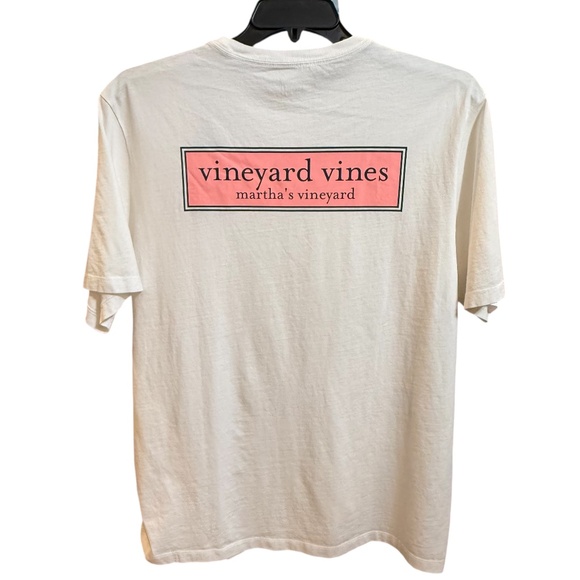 Vineyard Vines Cream Men’s Short Sleeve Tee with Pink Logo NWT to - Picture 11 of 15